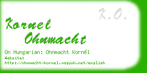 kornel ohnmacht business card